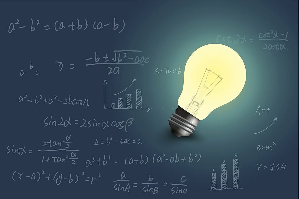 Mathematics Education bulb.Idea light bulb