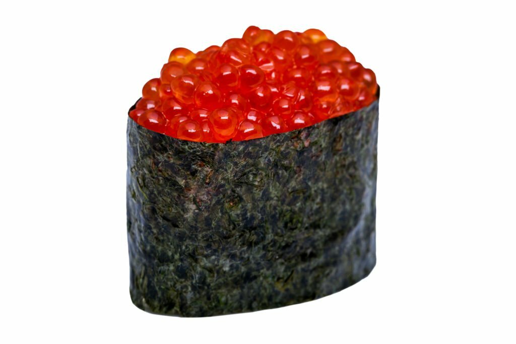 Caviar Sushi nori isolated on white background
